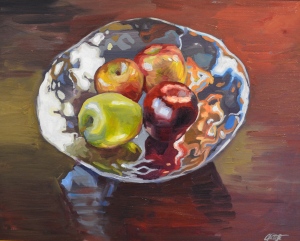Apple reflections Oil on Cancas 16”x20” $400