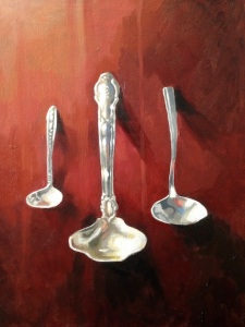 Spoons Oil on Canvas 14”x11” $300