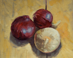 Onions Oil on Canvas 8"x10" $150